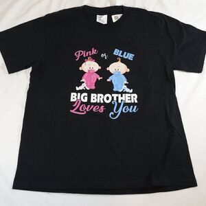 Port & Company Big Brother Loves You Pink or Blue Boy Youth Shirt Size S